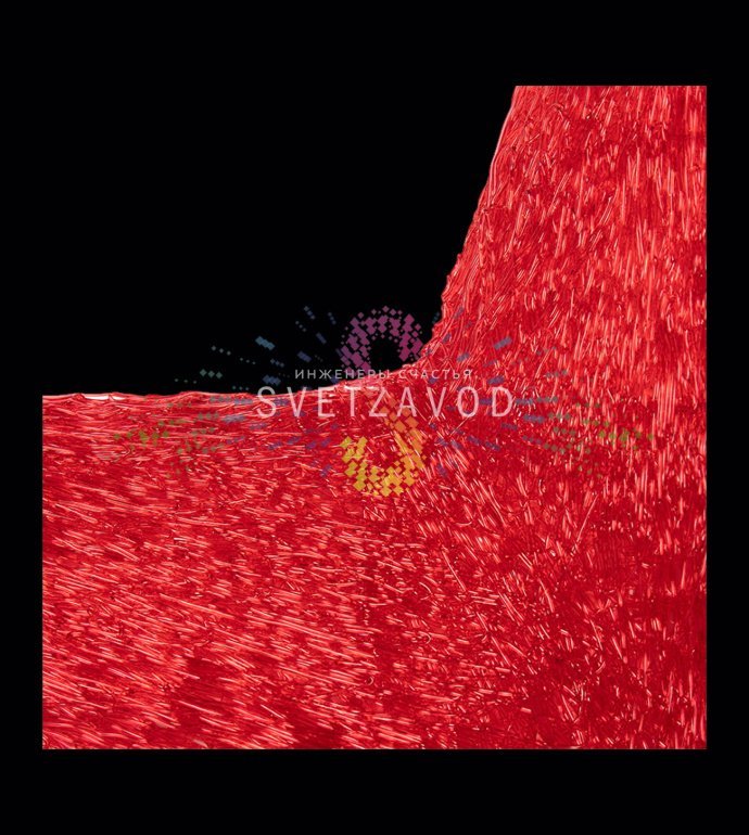 Детальное фото акриловой светодиодной звезды Neon-Night красного цвета с равномерным свечением 160 диодов, съемной трубой для установки и подвесом.