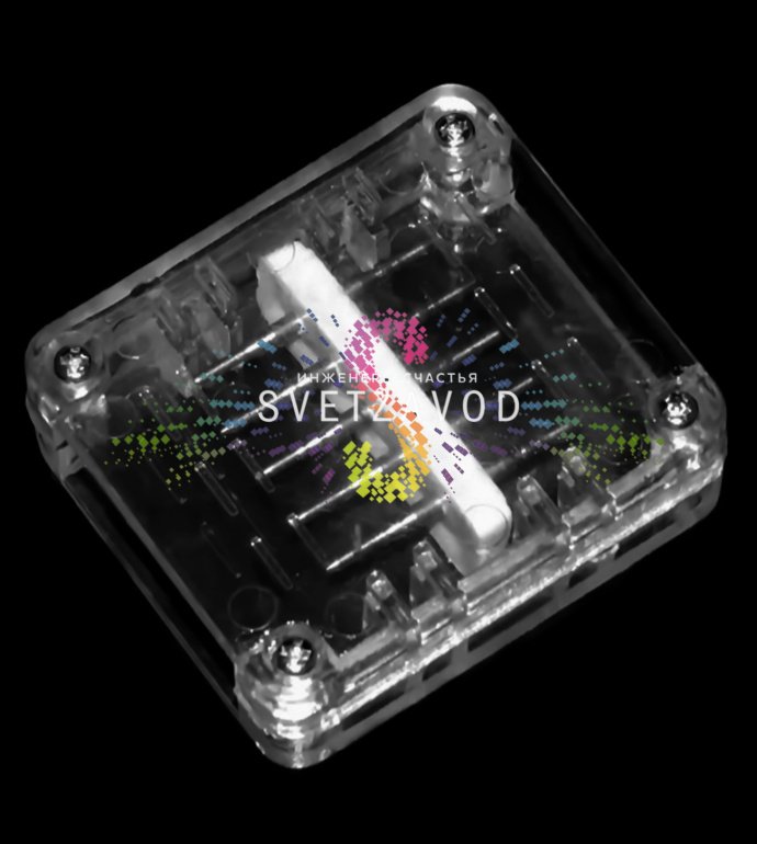 Крупный план I-образного коннектора SLK-714 для дюралайта 11х28мм, демонстрирующий 5 контактных групп и ударопрочный корпус.