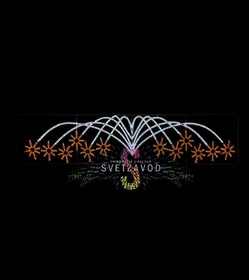 Светодиодная перетяжка "Фейерверк-звездопад", 400х90 см, белая, желтая