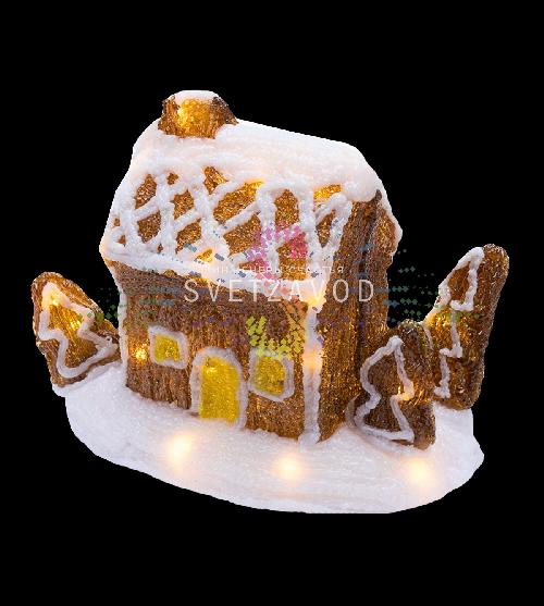 Акриловая светодиодная фигура 3D Пряничный домик, 26х15,5х20 см, 30 LED, на батарейках, Neon-Night