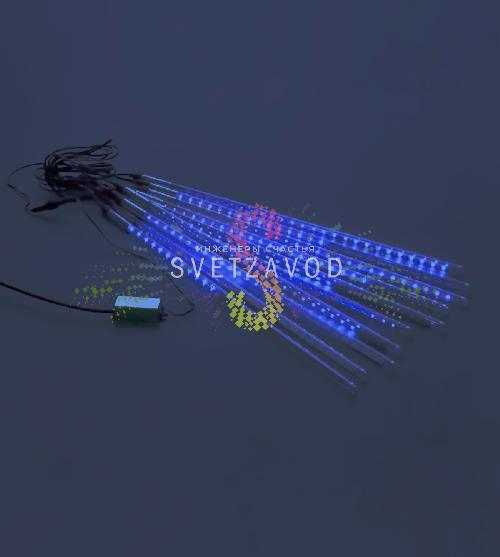 Гирлянда Тающие сосульки, синяя, 10х50см, шлейф 4,5м, 12В, 540LED, IP65, с блоком питания