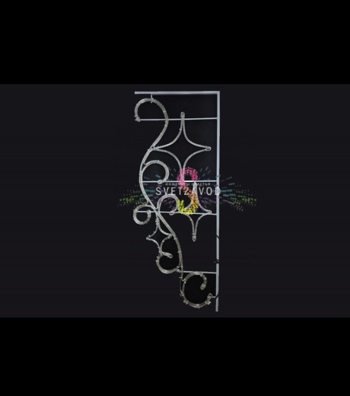 Детальное фото светодиодной консоли 'Две звезды' размером 170х68 см, металлический каркас, 432 светодиода, степень защиты IP65.