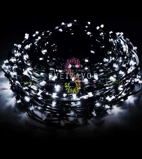 Клип Лайт 12В, фиксинг, белый, 666 LED, 100м, темно-зеленый ПВХ, IP65, с трансформатором