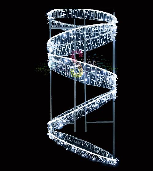 Светодиодная консоль "Танцующие кольца", 220х90см, белая