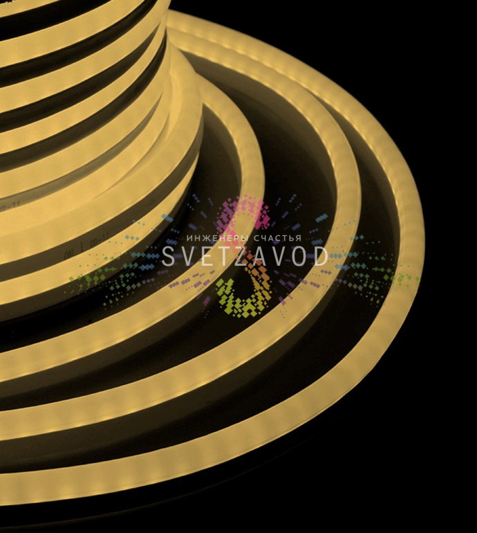 Светодиодный гибкий неон D-образной формы 15х26мм 120SMD2835 теплый белый IP65 Светодиодный гибкий неон D-образной формы 15х26мм 120SMD2835 теплый белый IP65