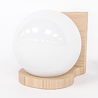 Настенный светильник шар из матового стекла на деревянном основании, E27, IP54, тёплый свет