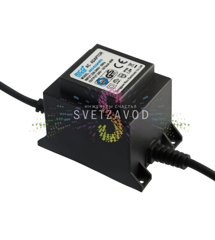 Детальное изображение блока питания SGT-304 220/24В, 60Вт со степенью защиты IP65, корпус в коробке, видны клеммы и маркировка.