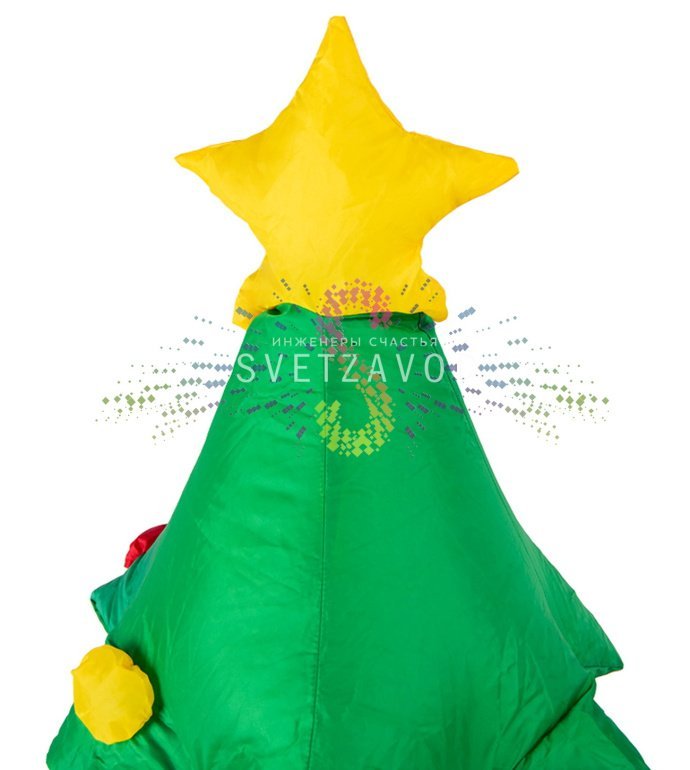 Крупный план надувной фигуры 3D Ель от Neon-Night. Видны прочный ПВХ материал, встроенные светодиоды теплого белого свечения и элементы крепления.