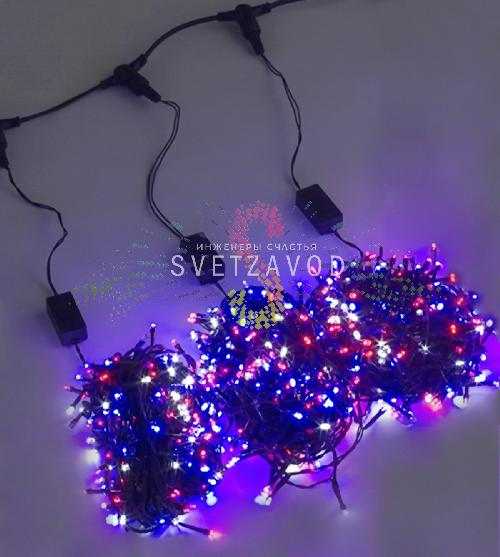 Клип Лайт Спайдер, 24В, 3 нити по 20м, триколор, мерцающий, WF, черный ПВХ, IP54, Rich Led