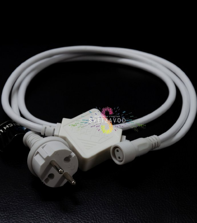 Шнур для подключения Гирлянды лофт с лампами, 10 метров, белый