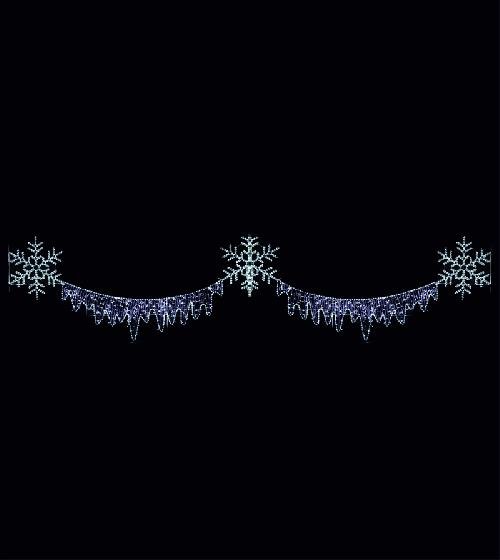 Светодиодная перетяжка "Снег и лед" 570х130 см, белая