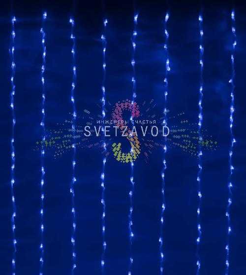 Светодиодный дождь с контроллером, 2,4х3,6м, синий, чейзинг, прозрачный ПВХ, 220В, IP54