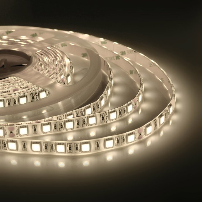 Бухта светодиодной ленты 00-320 24В PRO теплый белый SMD5050 60LED/м IP65 1100Лм/м, ширина 10мм, двухслойная основа