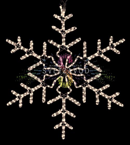 Светодиодная Снежинка, 95см, белая теплая, фиксинг, 220В, IP65