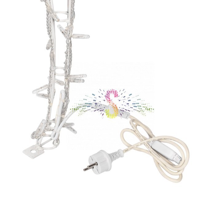 Крупный план светодиодной фигуры 3D Олень высотой 195 см с белым свечением, установленной на улице