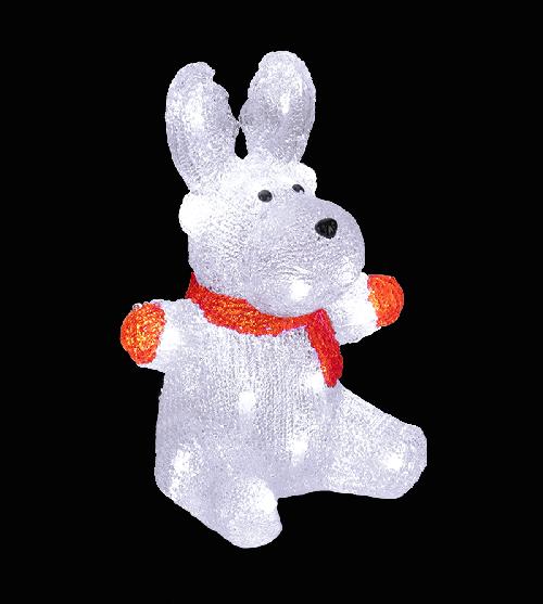 Акриловая светодиодная фигура 3D Олененок в шарфе, 20х17х30 см, 24 LED, на батарейках, Neon-Night