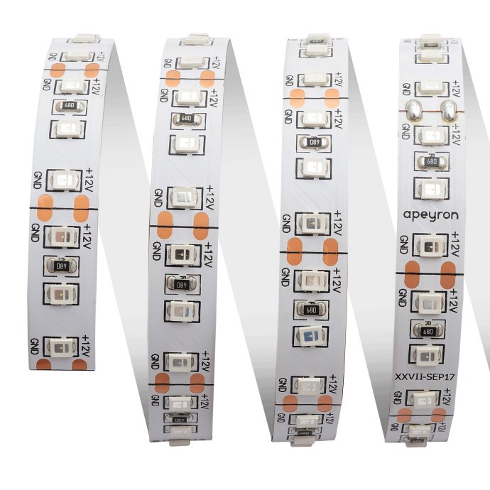 Красная светодиодная лента 12В ПРО SMD2835 120LED/м IP20 10мм, 5 метров, гибкая медная основа