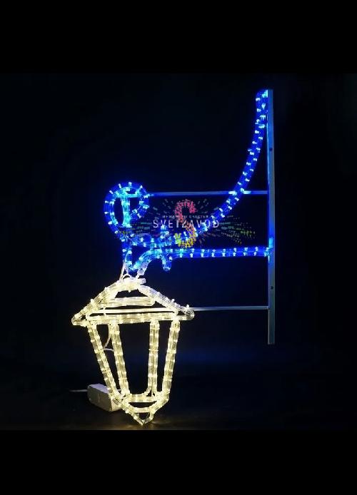 Светодиодная консоль "Фонарик", 90х50 см, теплый белый, синий