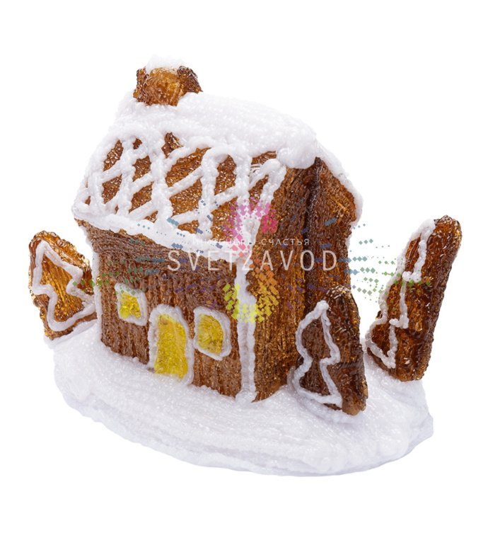 Акриловая светодиодная фигура 3D Пряничный домик, 26х15,5х20 см, 30 LED, на батарейках, Neon-Night