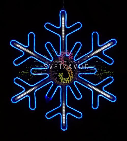 Светодиодная Снежинка, 80см, синяя, неон, с эффектом тающих сосулек, 220В, IP65