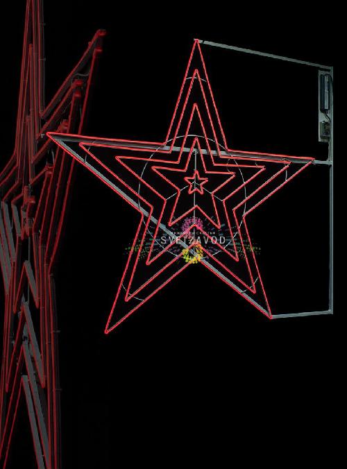 Светодиодная консоль "Звезда", односторонняя, интерактивная, неон, 150Х150см, ДУ, красная