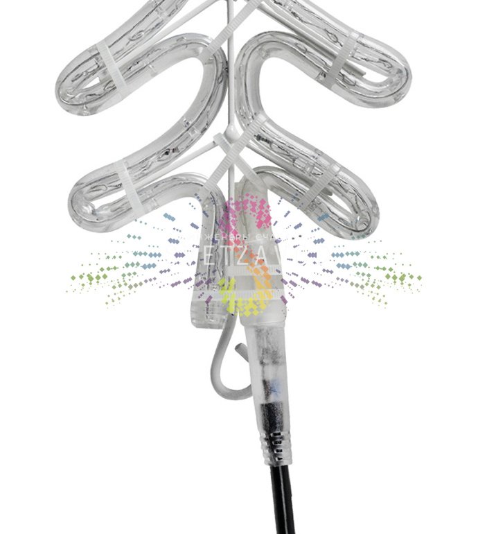 Детальное фото светодиодной снежинки Neon-Night 55 см с холодным белым свечением, металлическим каркасом и степенью защиты IP65.