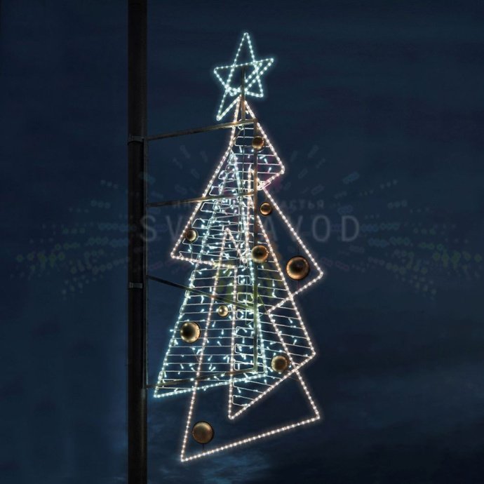 Светодиодная консоль "Ель" 190х90 см с металлическим каркасом и защитой IP65 для улицы Светодиодная консоль "Ель" 190х90 см с металлическим каркасом и защитой IP65 для улицы