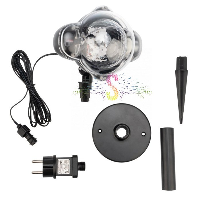 Светодиодный проектор Звездное небо Neon-Night черного цвета из АБС-пластика с пультом ДУ, кабелем 3 м и блоком питания.