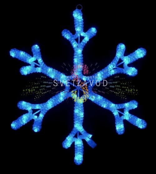 Светодиодная Снежинка, 52см, синяя, фиксинг, 220В, IP65