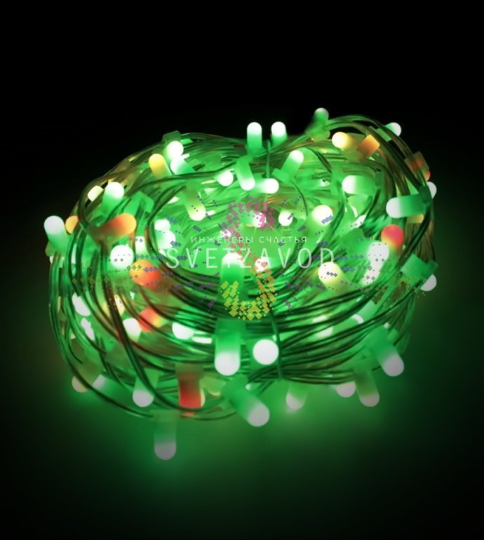 Детальное фото бухты светодиодного Клип Лайта 12В RGB длиной 30 метров с 200 диодами, прозрачным кабелем ПВХ, защитными колпачками и блоком питания в коробке. Детальное фото бухты светодиодного Клип Лайта 12В RGB длиной 30 метров с 200 диодами, прозрачным кабелем ПВХ, защитными колпачками и блоком питания в коробке.