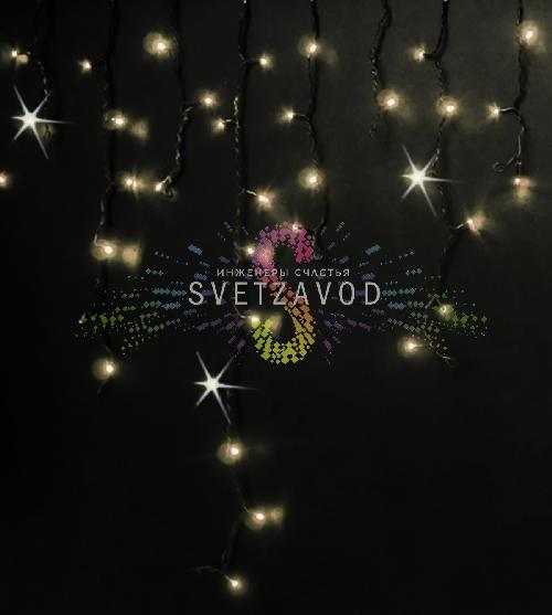 Светодиодная бахрома Айсикл, 3х0,9м, фиксинг, 220В, теплая белая, черный каучук, IP65, Rich Led