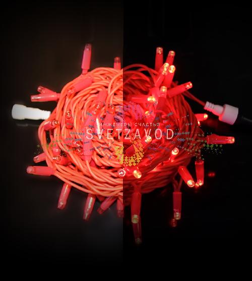 Гирлянда-нить Стринг Лайт, 24В, фиксинг, красная, 10м, красная резина, IP65, Rich Led