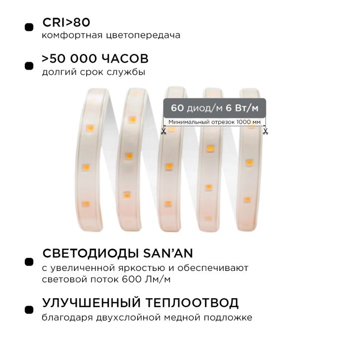 Катушка светодиодной ленты 220В, SMD2835, 60 диодов/м, теплое белое свечение, в белой ПВХ оболочке с сетевым шнуром, для уличного декора и подсветки, длина 15 метров.