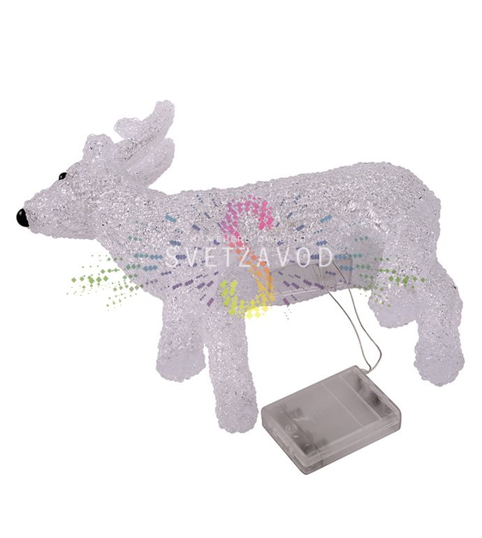 Детальное фото акриловой светодиодной фигуры 3D Оленёнок (Neon-Night SAK-407) размером 30х14х35 см с работающей подсветкой из 40 светодиодов.