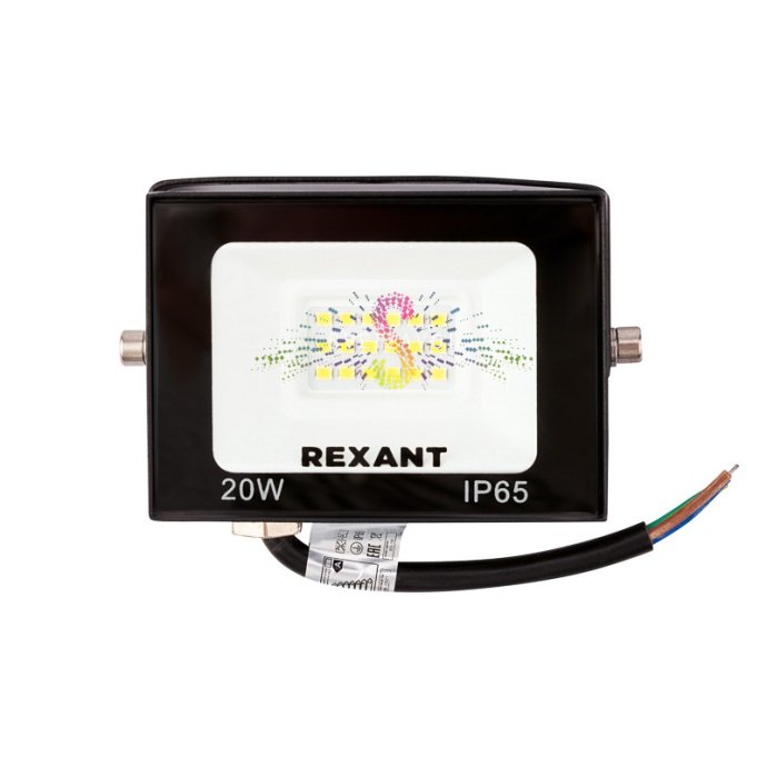 Прожектор светодиодный REXANT 20Вт в черном алюминиевом корпусе с защитой IP65, угол свечения 120 градусов Прожектор светодиодный REXANT 20Вт в черном алюминиевом корпусе с защитой IP65, угол свечения 120 градусов