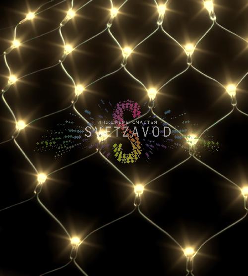 Световая сеть, 2х1.5м, 220В, теплая белая, прозрачный ПВХ, IP54, с контроллером, Rich Led