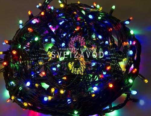 Гирлянда-нить Твинкл Лайт, 220В, чейзинг, мульти, 20м, черный ПВХ, IP54, контроллер в комплекте