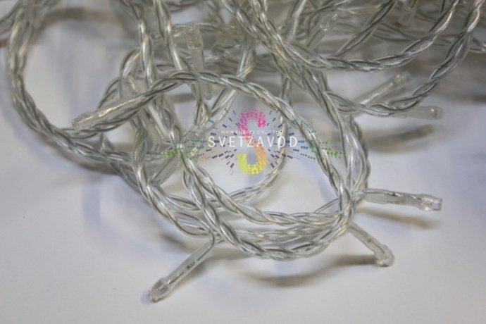 Детальное фото Клип Лайт Спайдер SSP-304: 5 нитей по 20 метров с красными светодиодами DIP на прозрачном ПВХ проводе, блок питания 24В.