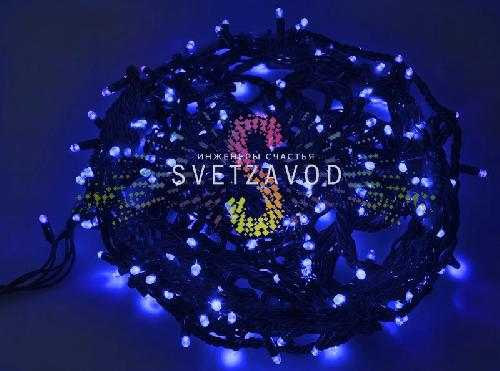 Гирлянда-нить Твинкл Лайт, 220В, чейзинг, синяя, 20м, черный ПВХ, IP54, контроллер в комплекте 