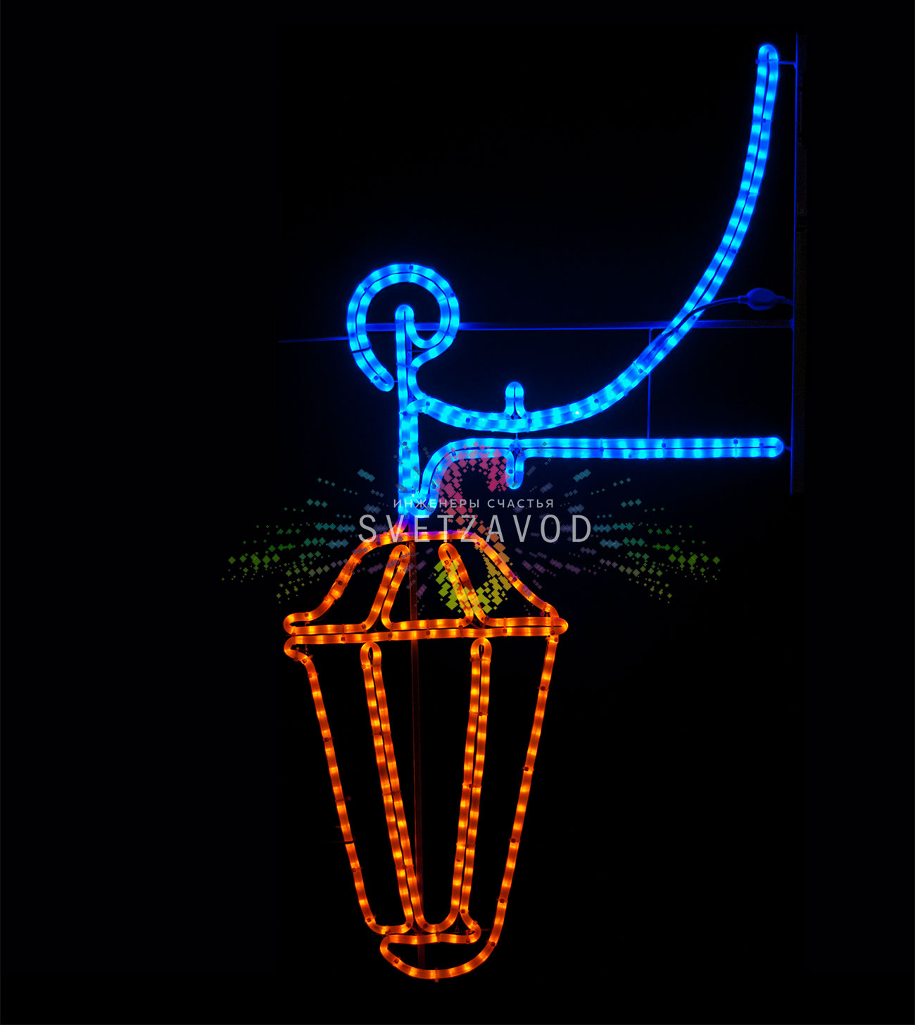 Светодиодная консоль "Фонарик", 140х77 см, синяя, желтая