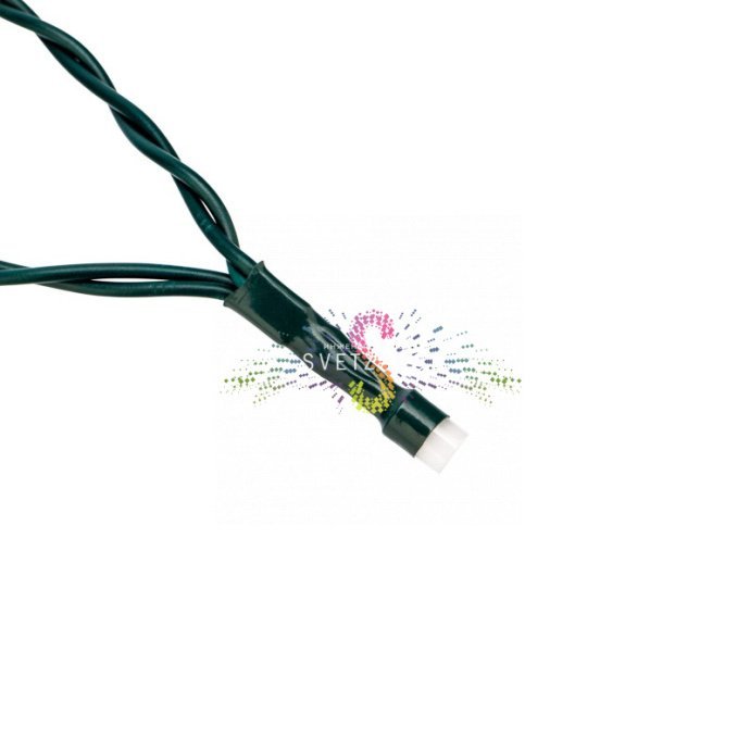 Детальное фото умной Wi-Fi гирлянды Твинкл Лайт длиной 18 метров с зеленым ПВХ проводом и 120 RGB светодиодами, демонстрирующее упаковку и блок питания.