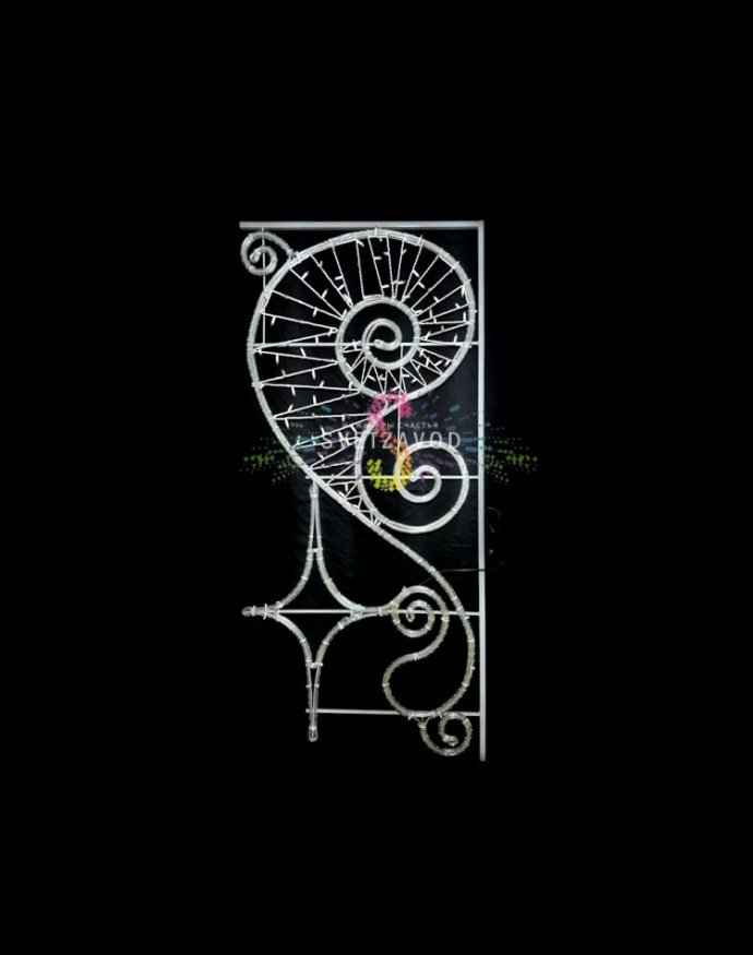 Детальное фото светодиодной консоли Полярная звезда 200х91 см. Видны металлический каркас, полимерное покрытие и 792 светодиода синего и белого цвета.