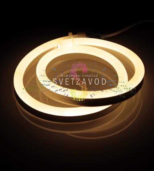 Светодиодный гибкий неон, теплый белый, 12х25мм, 120SMD2835, 24В, IP65, 50м