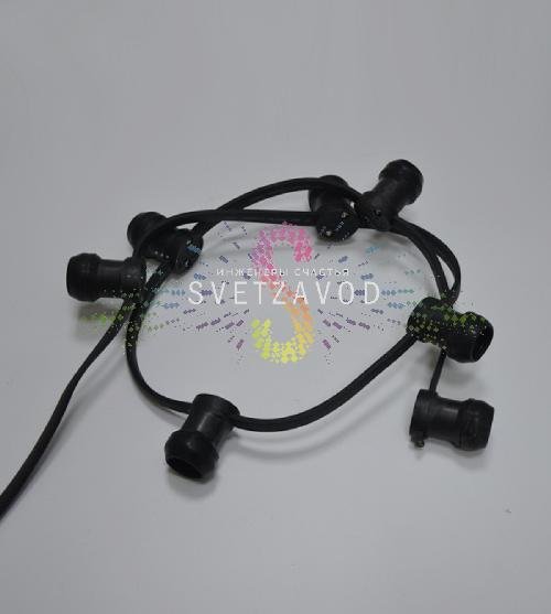 Белт лайт 2W, 220/24В, шаг 20см, E27, черный каучук, фиксинг, 50м, влагозащищенный