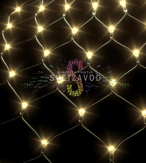 Светодиодная сетка, 2х1,5м, теплая белая, 192 LED, прозрачный ПВХ, IP54, Rich Led