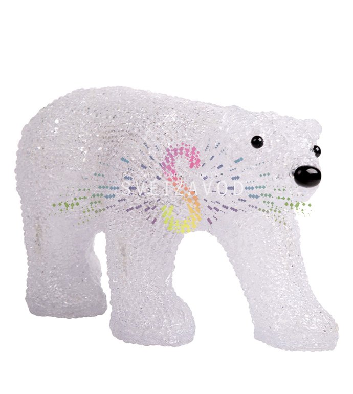 Детальное фото акриловой светодиодной фигуры 3D Медведь от Neon-Night с равномерной подсветкой 24 светодиодами, размеры 34.5х12х17 см.