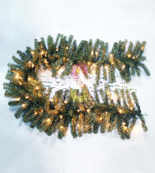 Еловый шлейф искусственный 2,7м, Ø41см, 80LED, 220В, ветки ПВХ, Neon-Night