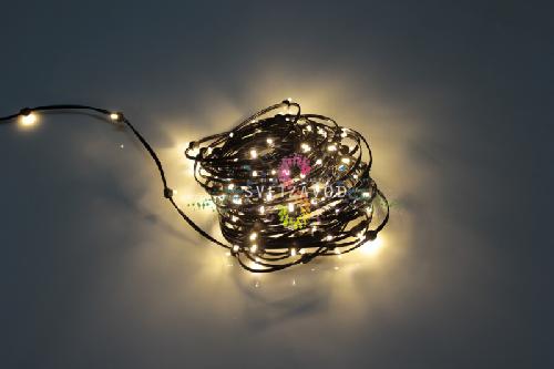 Клип Лайт 12В, фиксинг, теплый белый, 135 LED, 20м, черный ПВХ, IP64