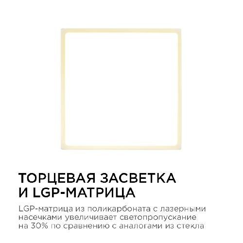 Светодиодная панель накладная квадр. 220В, 24Вт, CRI:80Ra, 1920лм, 220*220 мм, алюминиевый ко
