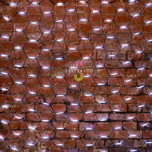 Гирлянда сеть, 2х1,5м, белый, 288 LED, черный каучук, IP67, Neon-Night 